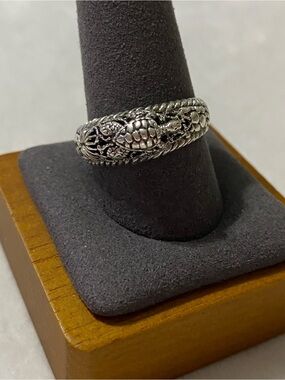 Sarda .925 Sterling  Silver Turtle Power Ring - Size 11
